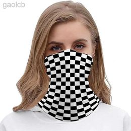 Fashion Face Masks Neck Gaiter dambord Patroon Bandanas Geometrische zwarte witte geruite geruite racevlag Men Women Women Cycling Cover Shield 24410