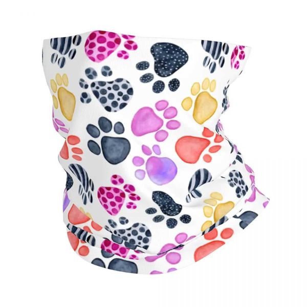 Fashion Face Masks Neck Gaiter coloré Cat PAW IMPRESSIONNE