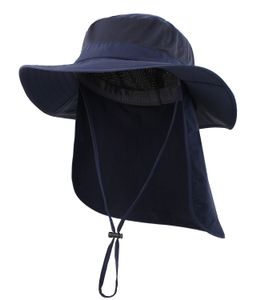 Fashion Face Masks Neck Gaiter Connectyle Men 'Outdoor UPF 50 Mesh Sun Visor Hat Léger Respirant Réglable Wide Brim Fishing with Flap 230617
