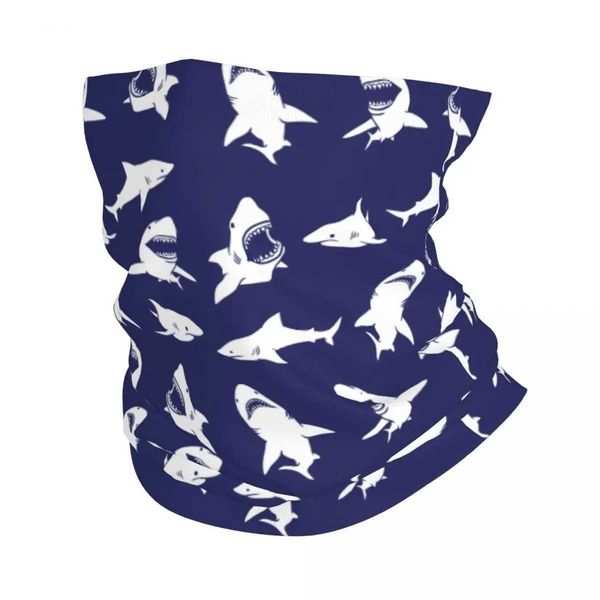 Fashion Face Masks Neck Gaiter mignon SEA Life Sharks Bandana Couvre de cou Balaclavas Masque Écharpe Multifonctionnelle Cycling Sports Unise Y240425G03Q