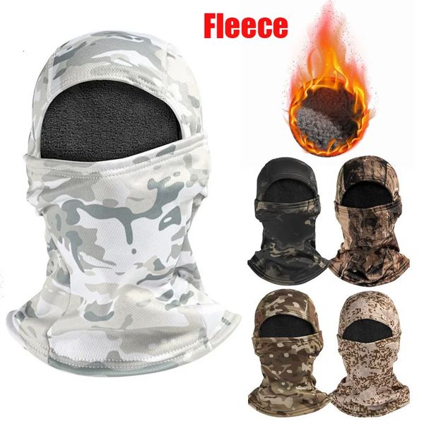 Masques de visage de mode Cache-cou Polaire Camouflage Tactique Cagoule Masque Complet Hiver Chaud Coupe-Vent Cyclisme Randonnée Ski Écharpe Chapeau Bandana Cou Gaiter 231123