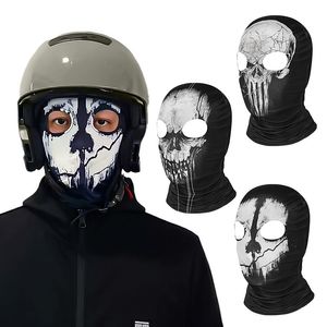 Fashion Face Masks Neck Gaiter Ghosts Balaclava Men Mask 2 Holes Skullies Hood Caps Full Face Cover voor Halloween War Game Cosplay CS Player Headdear 230815