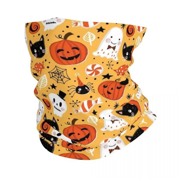 Fashion Face Masks Neck Gaiter Halloween Cartoon Ghost Pumpkin Bandana Neck Gaiter Imprimé Scarf