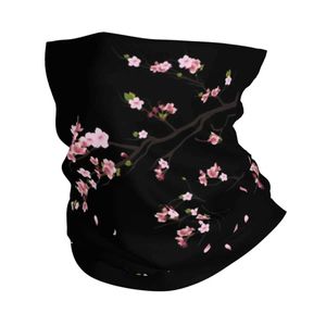 Fashion Face Masks Neck Gaiter Japanese Sakura Branch Bandana Lit Wandelen Camping Dames wrap sjaal Bloem Kersen Bloesem Balaclava Warm up Q240510
