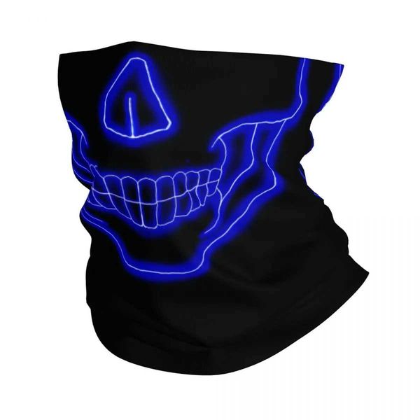 Fashion Face Masks Neck Gaiter Mascara Caveira Neon Azul Bandana Couvre de cou imprimé Skull Balaclavas Wrap Scarf Cycling Sports Unisexe Adul Y2404258K5O