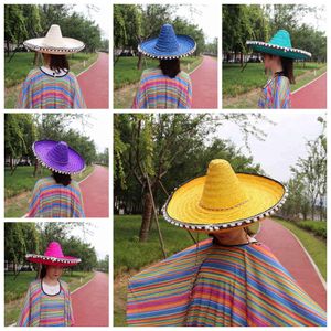 Mode Visage Masques Cache-Cou Chapeau De Fête Mexicain Pompon Paille Châle Style Hawaïen Halloween Cosplay Mer Costume Décorations De Vacances Pâques 230617