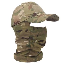 Mode Gezichtsmaskers Halsbeenkap Militaire Tactische Bivakmuts Baseball Caps Volgelaatsmasker Set Mannen Zomer Zonnehoed Outdoor Jacht camouflage Bivakmuts 231123