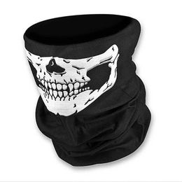 Fashion Face Masks Neck Gaiter Multi Functional Ghost Skull Scarf Warm Tube Halloween Hoofdband ketting Magic Gift Q240510