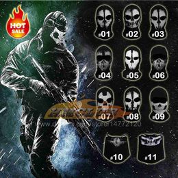 Mode Masques Visage Cache-Cou MZZ16 Motos Crâne Masque Fantôme Crâne Masque Multi Bandana Vélo Moto Écharpe Visage Masque CS Ski Chapeaux Z230803