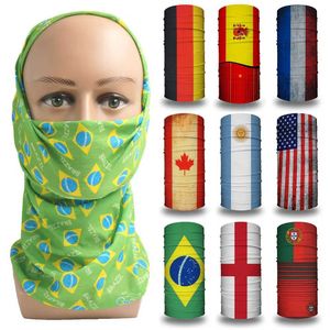 Fashion Face Masks Neck Gaiter National Flag Bandana Worldwide Football Team Fan Bandband Soupteur de gait perforé Pipe perforée Q240510