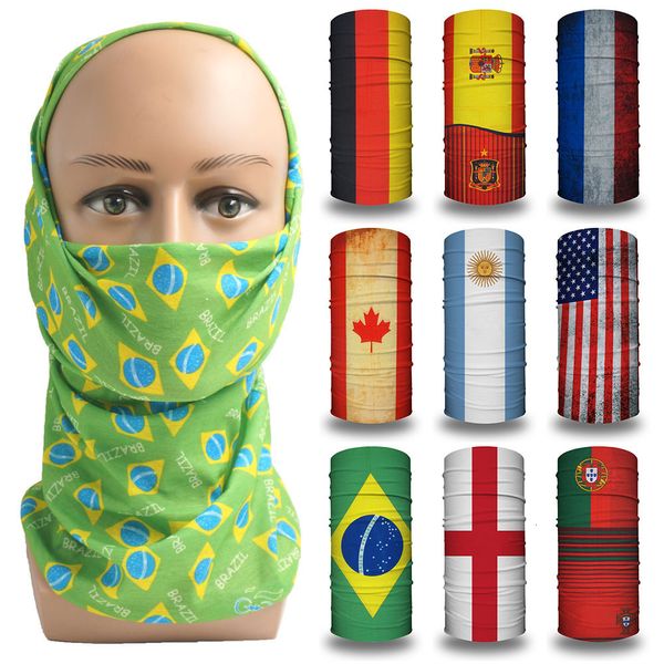 Masques de visage à la mode Cache-cou Drapeau national Bandana Worldwide Nation Fans de l'équipe de football Foulard sans couture Tube Snood Cache-cou Masque facial Masque couvrant 230818