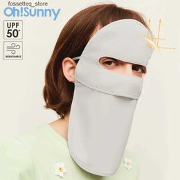 Mode gezichtsmaskers Nekbeschermer OhSunny gezichtsmasker Nieuwe technologie Stof ademend wasbare zonnebrandcrème sjaal UV-bestendig UPF50 + strandbeschermhoes voor dames L240322