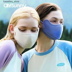 Modieuze gezichtsmaskers Nekbeschermer Ohsunny Wintermasker Dames Warm gelaatsscherm Ooghoekbescherming Effen Winddicht en ademend Zachte hoes Anti-UV voor fietsen L240322