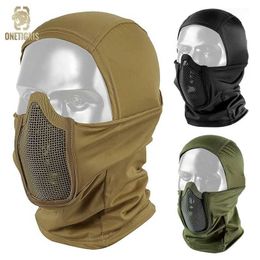 Fashion Face Masks Neck Gaiter OneTigris Balaclava Mesh Mask Tactics Full War Game CP Militaire hoed Hunting Bicycle Army Multi Camera Bandana Q240510