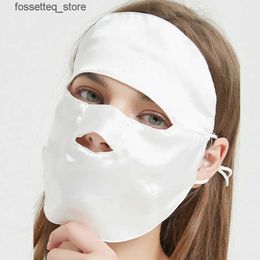 Masques de mode Masques de cou Gaiter Étiquette recommandée Masque facial de protection solaire réglable Eaands Soins de la peau Beauté Masque facial en soie pour le sommeil L240322