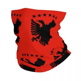 Fashion Face Masks Neck Gaiter Shqipe Autochthonous Flag Albanie Bandana Neck Gaiter Balaclavas Wrap écharpe bandeau extérieur Sports Men Femmes Adul Y240425V55Z