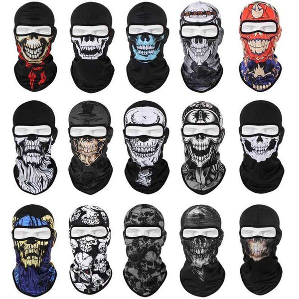 Fashion Face Masks Neck Gater Skull Imprimé Bandana Bandana Full Face Masque avec une pêche extérieure élastique Couverture de cou de vélo de randonnée et de tête de la tête Q240510