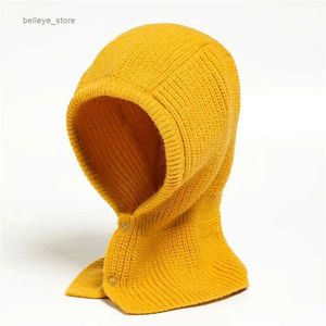 Mascarillas de moda Cuello Polaina Sólido Mujeres Invierno Gorro de punto Jersey Señora Pasamontañas Sombrero Anillo cálido Bufanda Hilo de lana Gorro Al aire libre Snood Collar Silenciador NewL231223