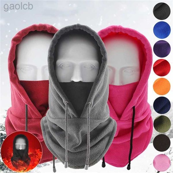 Fashion Face Masks Neck Gaiter Thermal Fleece Balaclava Chapeau à capuche Masque à cyclisme chaud Sport de ski d'hiver extérieur Caps masqués 24410