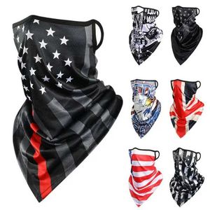 Fashion Face Masks Neck Gaiter Triangle STRAP Half Face Scarf Boucles d'oreilles Pendantes Masque de cou de soie de soie UV Sunshade lisse et respirant Band Band Mens Q240510