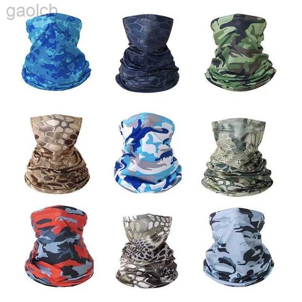 Fashion Face Masks Neck Gaiter UV Protection Ice Silk Face Cover Couper Nou Tube Extérieur Sports Bandana Écharpe Sweetable Randable Scarf Gaiter Camo Armo Army Bandana 240410