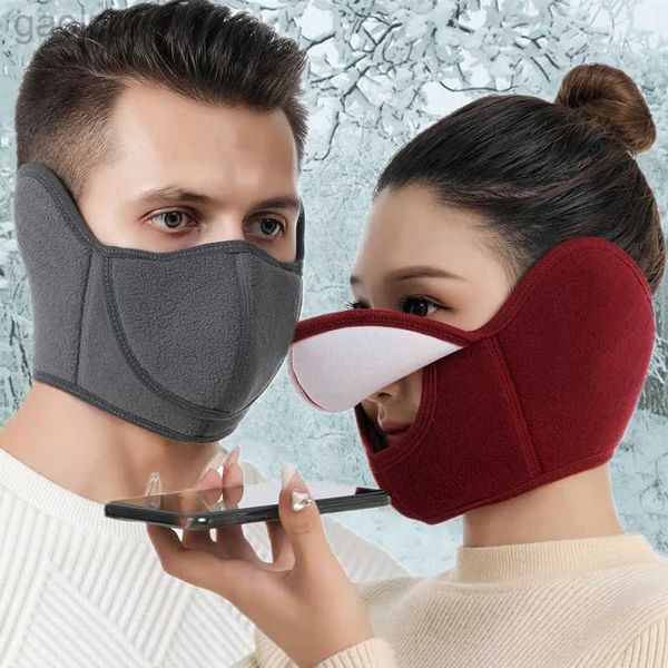 Mascarillas de moda cuello polarero de invierno media mascarilla de cara térmica tapa de vellón de vellón cubierta de tapa del cuello calentador a prueba de viento en bicicleta de ciclismo transpirable para el esquí de esquí de senderismo 240410