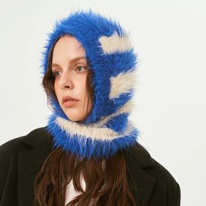 Mode Masques Visage Cache-Cou Hiver Unisexe Imitation Vison Cheveux Bonnets Chapeaux Pour Femmes Cou Visage Écharpe Capuche Bavoir Cagoule Skullies Chapeau Hommes Capuchons À Capuchon Bonnet 231124