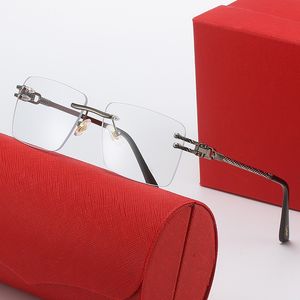 Gafas de fábrica de moda para hombre gafas de sol cuadradas de metal para mujer giro borde dorado estilo de negocios prescripción sin montura premium 1.61 1.56 gafas 2.50 Gafas de lectura