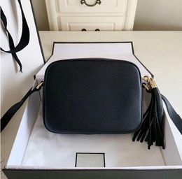 Bolso de hombro de diseñador de marca famosa a la moda, bolso de mujer con borla SOHO, bolso de mensajero para mujer con perfil Litchi y borla de 22cm