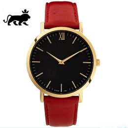 Mode beroemd merk Heren Watch LJ 40mm Lion Pattern Quartz Lederen riem horloges sport klassieke klok relogio masculino304c