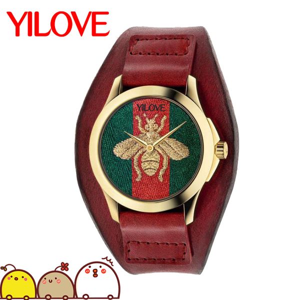 Mode célèbre marque montre homme abeille serpent tigre modèle Quartz cuir luxe bracelet horloge Sport classique Relogio masculinité hommes montre-bracelet
