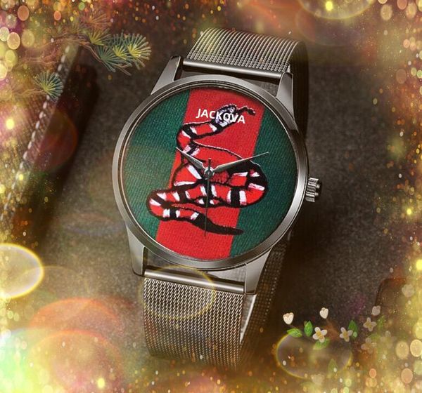 Mode célèbre marque montres hommes abeille serpent tigre motif date automatique mouvement à quartz nylon tissu cuir ceinture diamants élégant Simple luxe montres-bracelets cadeaux