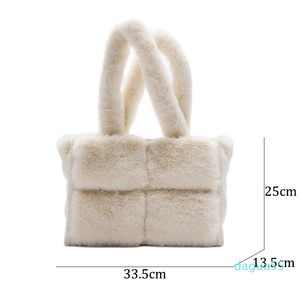 Mode fausse fourrure grande capacité fourre-tout sacs à bandoulière femmes designer sacs à main en peluche luxe dame sac d'hiver femme grands sacs à main 2020 Q1127