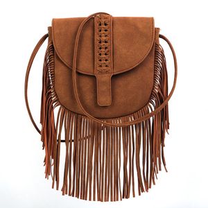 Mode faux daim cuir hippie gitan de sac boho couverture de sac à soupe de cuir semi-circulaire sac à bandoulière