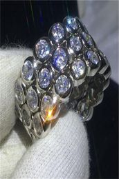 Moda femenina 3 en 1 anillo de boda anillo de plata de ley 925 3 mm 5A circón Cz anillos de compromiso para mujer joyería de dedo nupcial 5231398