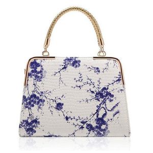 Mode vrouwelijk pakket 2016 Nieuwe stijl Chinese windblauw en witte porseleinen stenen korrelspiegelspiegel tas dames handbags2062