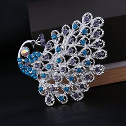 Mode Vrouwelijke Pauw Broche Mooie Animal Bird Crystal Broches Pins