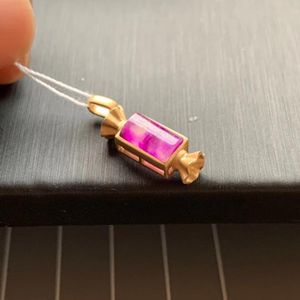 Mode-fijne sieraden 18K Gold AU750 100% natuurlijke paarse sugilite edelstenen hangers voor vrouwen ketting