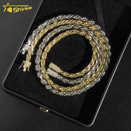 Fashion Fine Jewelry 6 mm Hip Hop Sterling Sier Sier de haute qualité Gold plaqué Custom Men Corde Chain