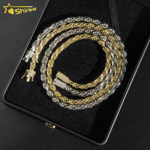 Fashion Fine Jewelry 6 mm Hip Hop Sterling Sier Sier de haute qualité Gold plaqué Custom Men Corde Chain