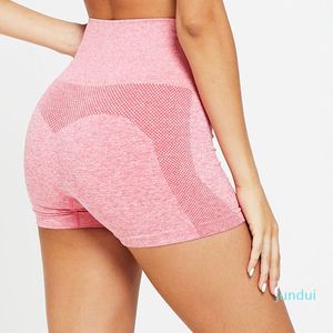 Fashion-Fitness Athletic Solid Yoga Shorts High Workout Sport Sport Pant Pantage Panne de gym sans couture