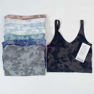 Moda Fitness Chaleco Tops Diseñador de yoga Lu-lu Camisolas Tanques Tie Dyed Impreso Yoga Tank Tops Sujetador trasero de belleza en forma de U con almohadilla para el pecho para GB5O