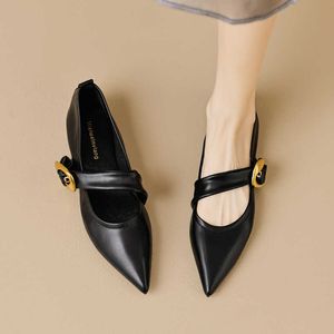 Fashion Flat Single Shoes Femmes Poighed Toe peu profonde Mary Jane Chaussures Chaussures pour femmes 050424-11111