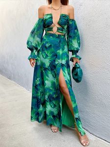 Moda Floral Trait Swimsuit Halter Bikini Vestido de playa Mujeres de baño de lujo y traje de baño Traje de playa 2024 240423