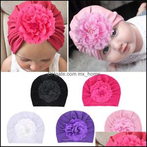 Fashion Flower Baby Hoed Pasgeboren Elastische Turban Hats For Girls Cott MXHOME DHUPN