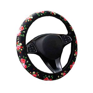 Fashion Flower Cars Stuurwiel Cover No Inner Ring Ring Style Dames Girl Mooi Cute Hand Bar Protector Interieur Decoratie J220808