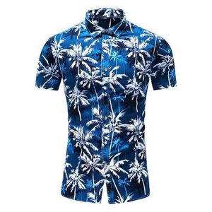 Mode Flower Design Chemises décontractées à manches courtes Chemises hawaïennes pour hommes Vêtements d'été Plus Taille asiatique 5XL 6XL 210809