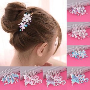 Fashion Flower Hair Comb Wedding Accessories Rhinestone Hoofdband Bridal Tiara Pins Sieraden Clips Barrettes