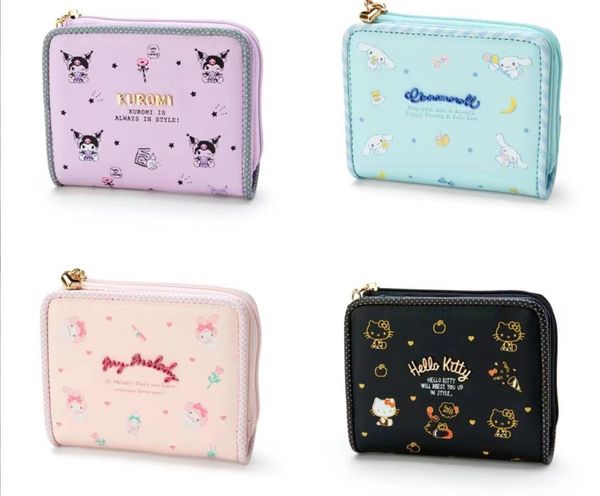 Fashion Flower Print Melody Kuromi Purse Big Capacity Card Holder Bag Accessoires 4 couleurs