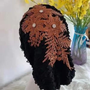 Fashion Flower dames tulband pet vrouwelijke haarbands bonnetten klaar om te dragen moslimheadscarf outfit hoofddeksel accessoires 240410